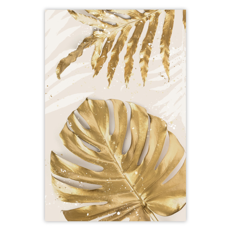 Poster Golden Leaves With an Elegant Monster - Plants With a Festive Atmosphere 148434