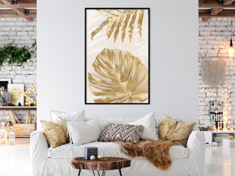 Poster Golden Leaves With an Elegant Monster - Plants With a Festive Atmosphere 148434 additionalImage 11