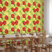 Wallpaper Fiery Hibiscus - Red Flowers and Green Leaves on a Yellow Background 150034 additionalThumb 9