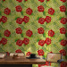 Wallpaper Fiery Hibiscus - Red Flowers and Green Leaves on a Yellow Background 150034 additionalThumb 8