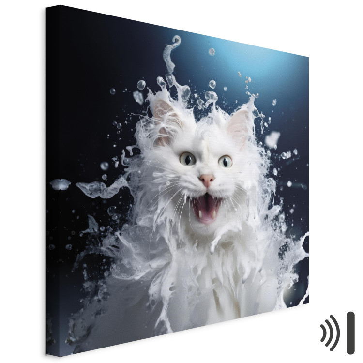 Canvas Art Print AI Norwegian Forest Cat - Wet Animal Fantasy Portrait - Square 150134 additionalImage 8