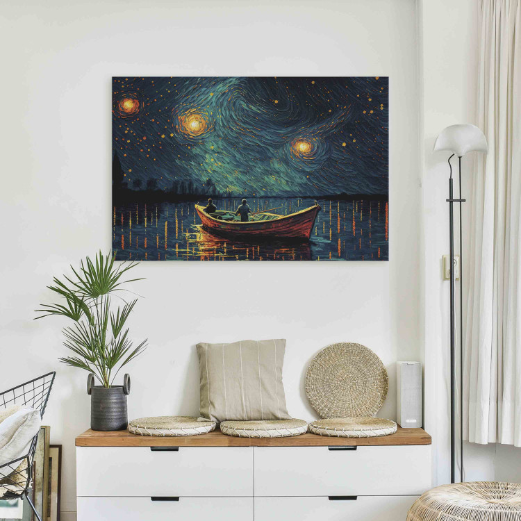 Canvas Starry Night - Impressionistic Landscape With a View of the Sea and Sky 151034 additionalImage 3
