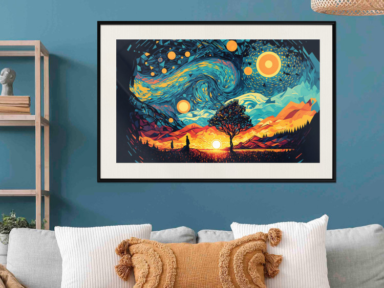 Poster Sunrise - A Vivid Landscape Inspired by the Works of Van Gogh 151134 additionalImage 9