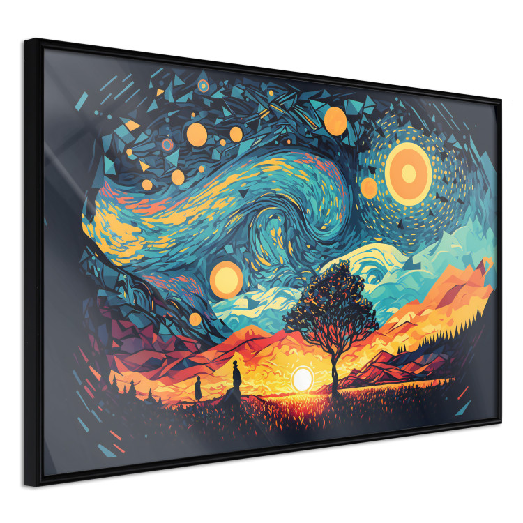 Poster Sunrise - A Vivid Landscape Inspired by the Works of Van Gogh 151134 additionalImage 13