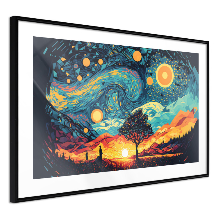 Poster Sunrise - A Vivid Landscape Inspired by the Works of Van Gogh 151134 additionalImage 7