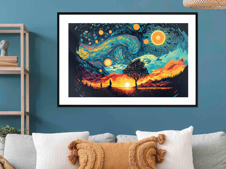 Poster Sunrise - A Vivid Landscape Inspired by the Works of Van Gogh 151134 additionalImage 8