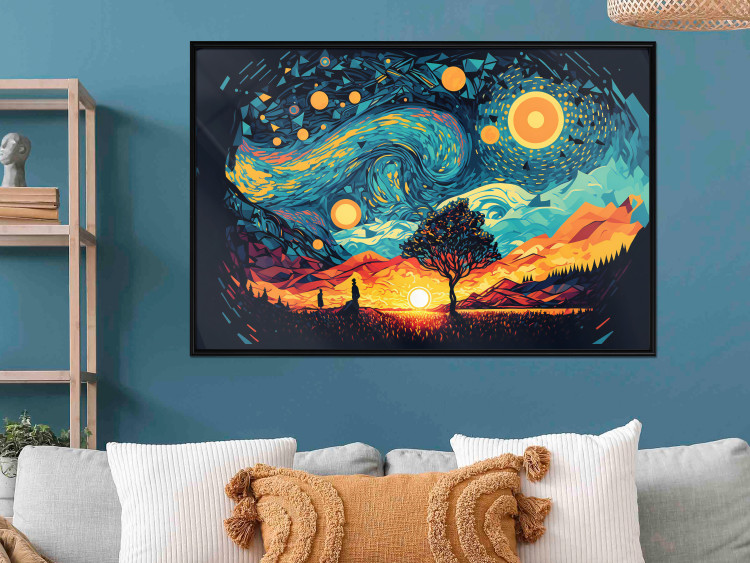 Poster Sunrise - A Vivid Landscape Inspired by the Works of Van Gogh 151134 additionalImage 16