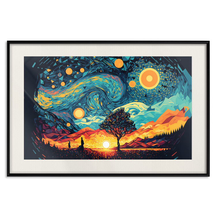 Poster Sunrise - A Vivid Landscape Inspired by the Works of Van Gogh 151134 additionalImage 26