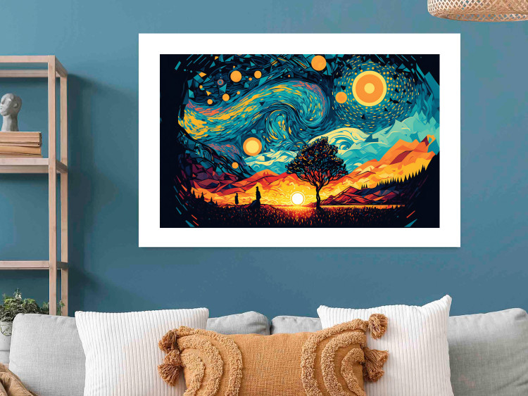Poster Sunrise - A Vivid Landscape Inspired by the Works of Van Gogh 151134 additionalImage 10