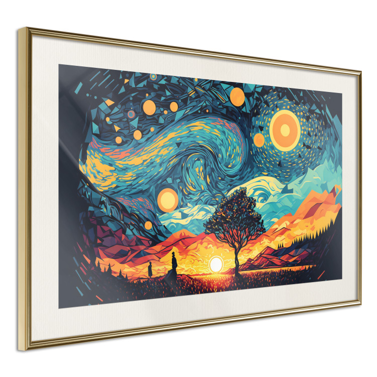 Poster Sunrise - A Vivid Landscape Inspired by the Works of Van Gogh 151134 additionalImage 19
