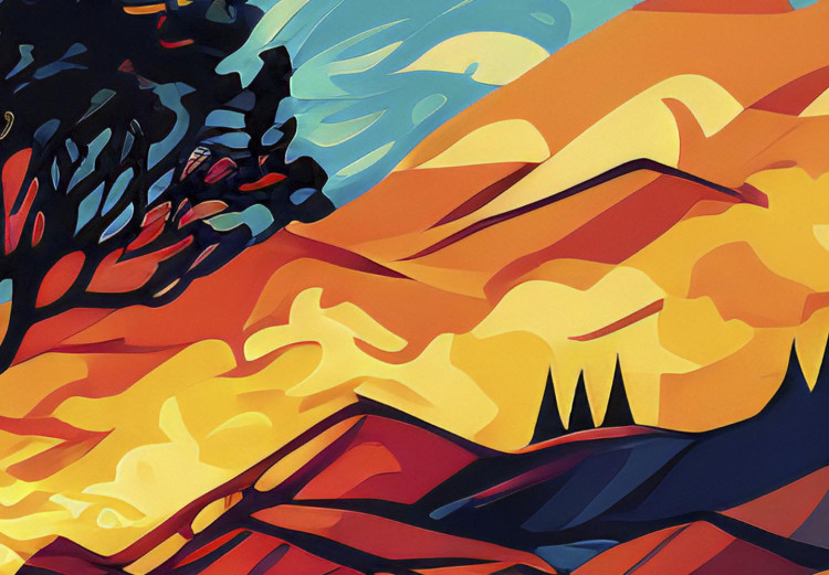 Poster Sunrise - A Vivid Landscape Inspired by the Works of Van Gogh 151134 additionalImage 2