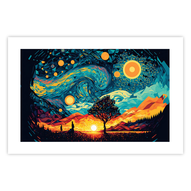 Poster Sunrise - A Vivid Landscape Inspired by the Works of Van Gogh 151134 additionalImage 20