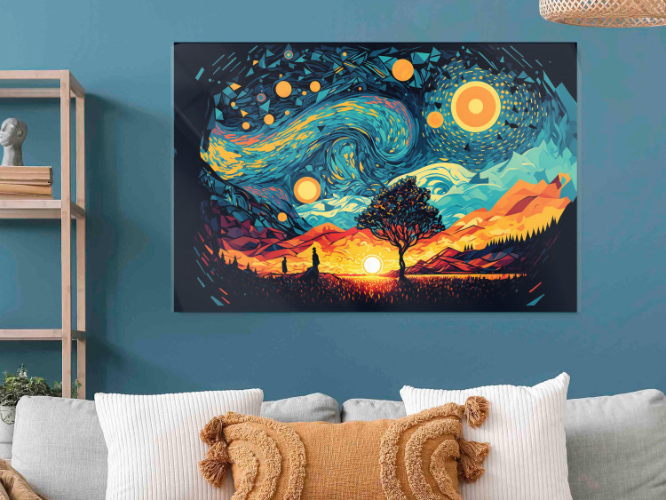 Poster Sunrise - A Vivid Landscape Inspired by the Works of Van Gogh 151134 additionalImage 11