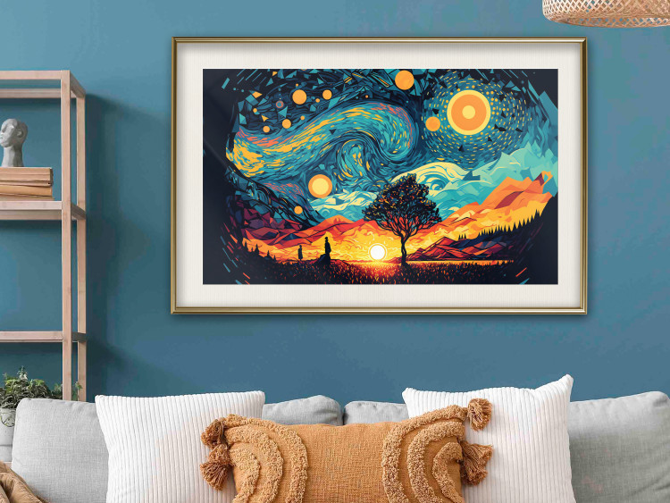 Poster Sunrise - A Vivid Landscape Inspired by the Works of Van Gogh 151134 additionalImage 17
