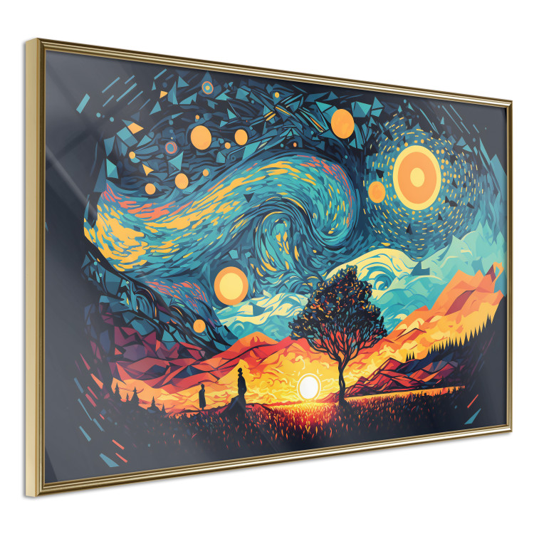 Poster Sunrise - A Vivid Landscape Inspired by the Works of Van Gogh 151134 additionalImage 4
