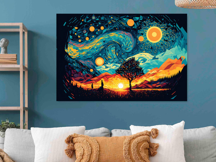 Poster Sunrise - A Vivid Landscape Inspired by the Works of Van Gogh 151134 additionalImage 14