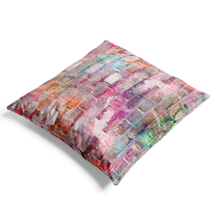Decorative Velor Pillow Paint on the Brickwork - A Colorful Composition With a Brick Wall 151334 additionalImage 4