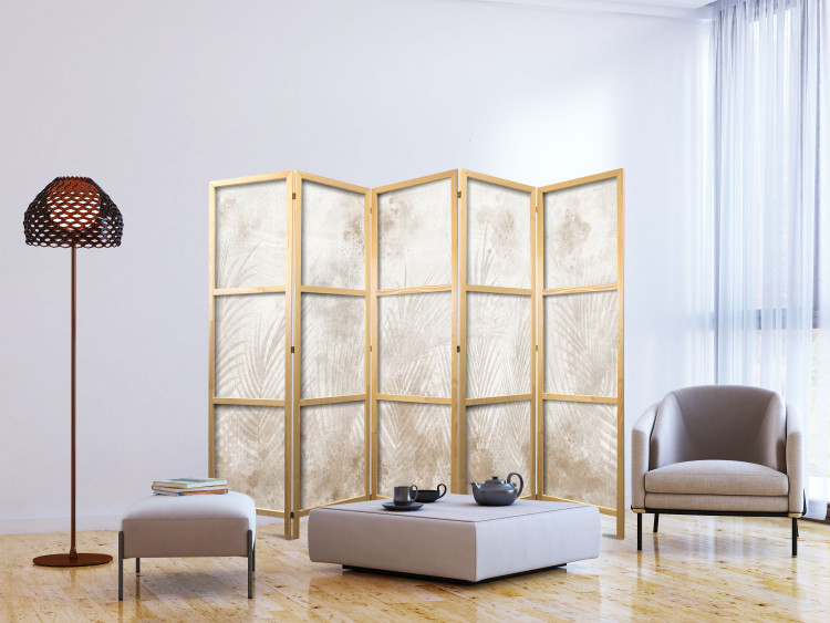 Room Divider Sandy Relaxation - Delicate Beige Palm Leaves II [Room Dividers] 151734 additionalImage 6
