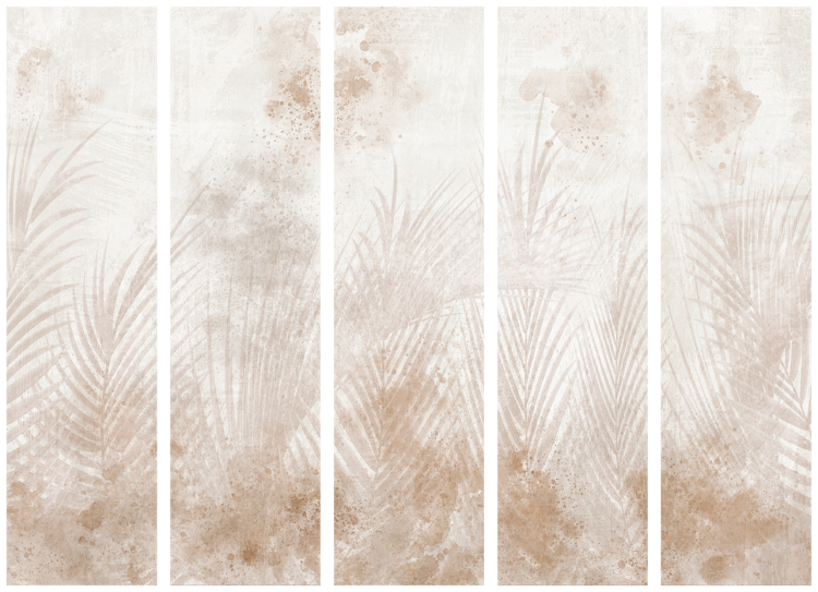 Room Divider Sandy Relaxation - Delicate Beige Palm Leaves II [Room Dividers] 151734 additionalImage 3