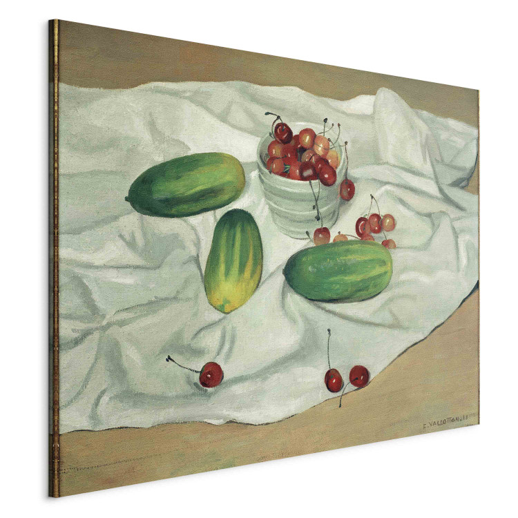 Reproduction Painting Trois concombres et un vase blac contenant des cerises 154834 additionalImage 2
