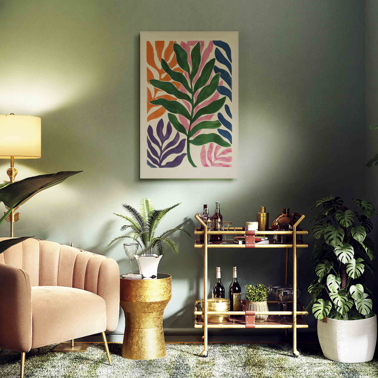 Canvas Art Print Colorful Leaves - A Composition Inspired by the Work of Matisse 159934 additionalImage 3