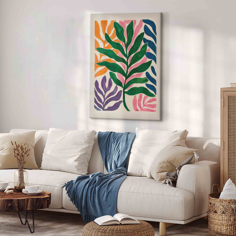Canvas Art Print Colorful Leaves - A Composition Inspired by the Work of Matisse 159934 additionalImage 10