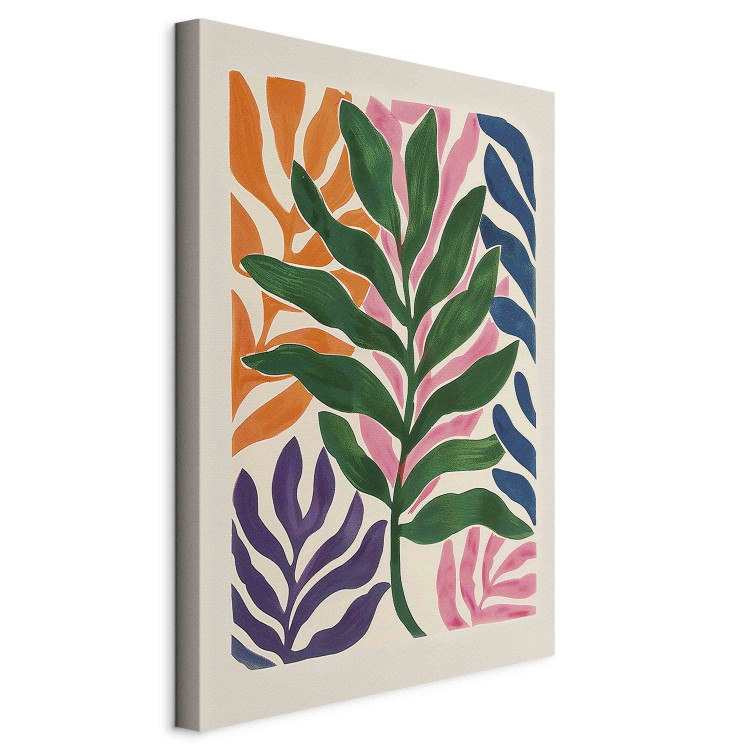 Canvas Art Print Colorful Leaves - A Composition Inspired by the Work of Matisse 159934 additionalImage 2