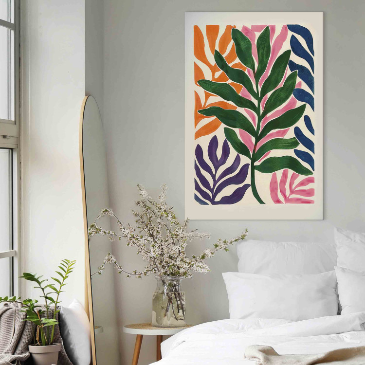 Canvas Art Print Colorful Leaves - A Composition Inspired by the Work of Matisse 159934 additionalImage 11