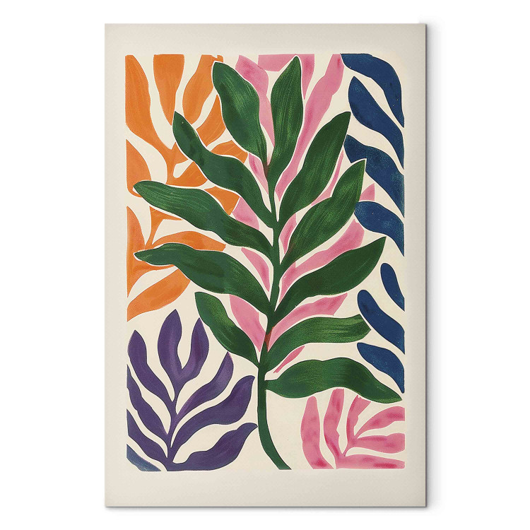 Canvas Art Print Colorful Leaves - A Composition Inspired by the Work of Matisse 159934 additionalImage 7