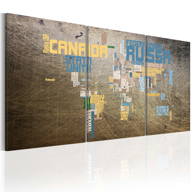 Canvas Art Print Industrial map - with country inscriptions placed in their shapes 55434 additionalImage 2
