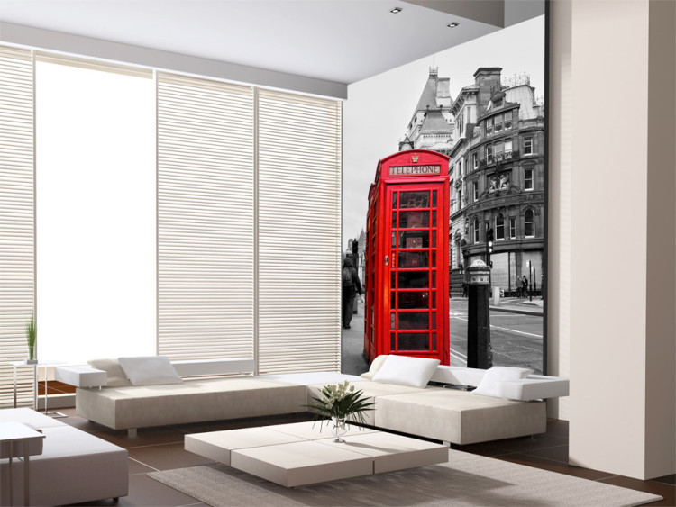 Photo Wallpaper Telephone - black and white urban architecture of London 59934