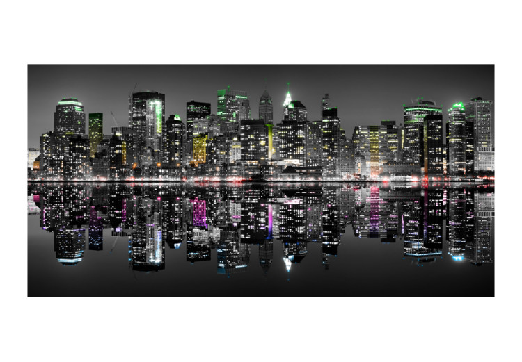 Wall Mural Nighttime New York - Architecture with Skyscrapers and Colorful Elements 61534 additionalImage 1