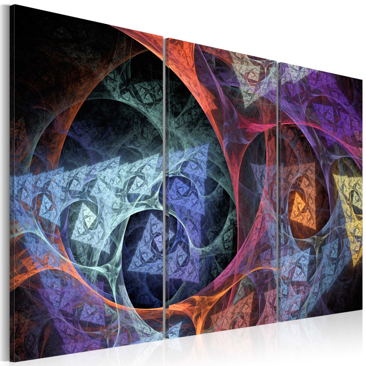 Canvas Abstraction in Mysterious Tones - Colorful Figures on Dark Background 97634 additionalImage 2