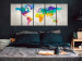 Canvas Colorful World (5-piece) - World Map with Colorful Continents 99034 additionalThumb 3