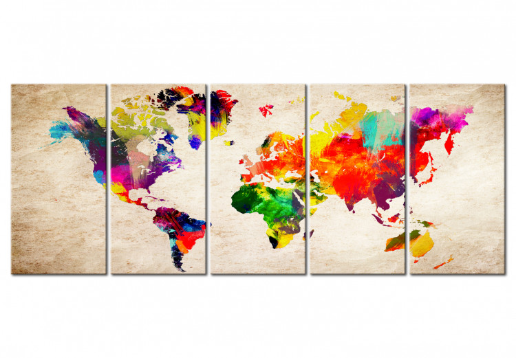 Canvas Print World Map: Painted World 99134