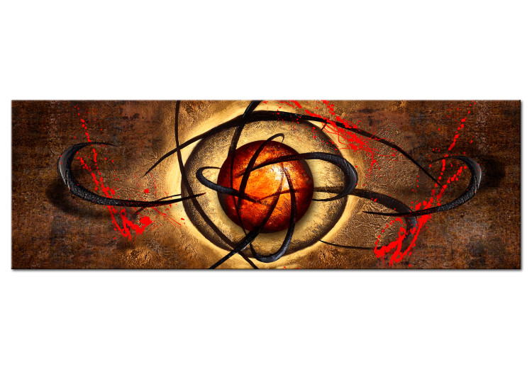 Canvas Print Devil's Eye (1-piece) - Bloody Abstraction on Brown Texture 106244