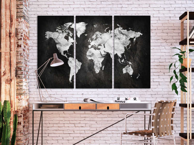 Canvas Art Print Dark World Map 106844 additionalImage 3