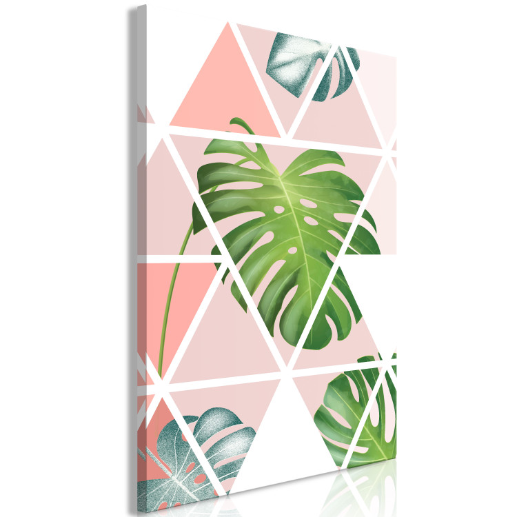 Canvas Print Geometric Monstera (1 Part) Vertical 113944 additionalImage 2
