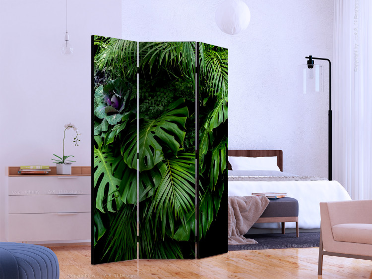 Folding Screen Rainforests - landscape of tropical monstera leaves against a jungle backdrop 114044 additionalImage 2