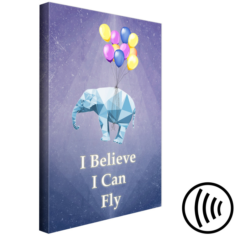 Canvas Print Words of Inspiration (1-part) - Elephant with Balloons and Motivational Text 114544 additionalImage 6