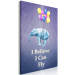 Canvas Print Words of Inspiration (1-part) - Elephant with Balloons and Motivational Text 114544 additionalThumb 2
