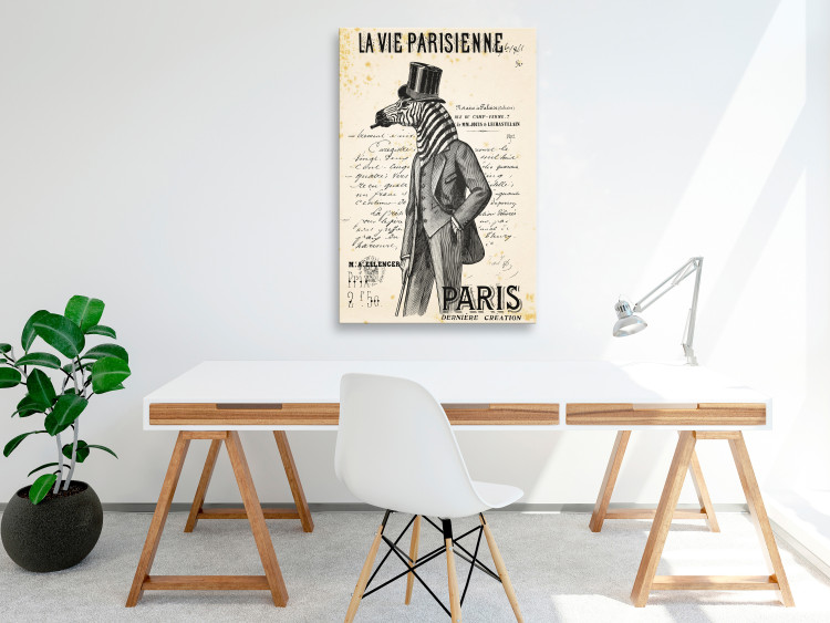 Canvas Art Print Parisian Elegance (1-part) - Animal Figure in Retro Style 115144 additionalImage 3