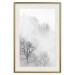 Poster Trees in the Mist - black and white composition overlooking a misty forest 116544 additionalThumb 19