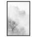 Poster Trees in the Mist - black and white composition overlooking a misty forest 116544 additionalThumb 24
