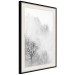 Poster Trees in the Mist - black and white composition overlooking a misty forest 116544 additionalThumb 3