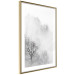Poster Trees in the Mist - black and white composition overlooking a misty forest 116544 additionalThumb 6