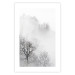 Poster Trees in the Mist - black and white composition overlooking a misty forest 116544 additionalThumb 25
