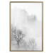 Poster Trees in the Mist - black and white composition overlooking a misty forest 116544 additionalThumb 16