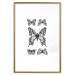 Poster Five Butterflies - black and white composition with winged daytime insects 116944 additionalThumb 16