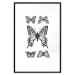 Poster Five Butterflies - black and white composition with winged daytime insects 116944 additionalThumb 24